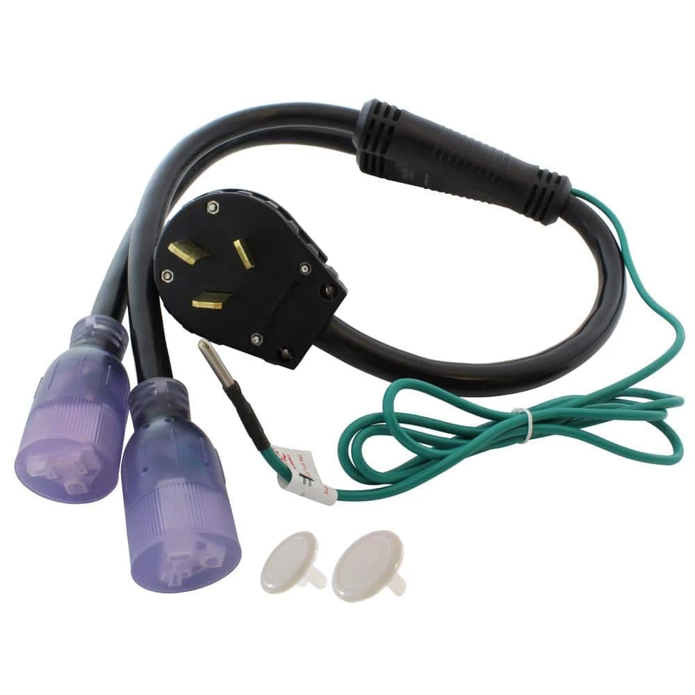 AC WORKS 50 Amp 125-Volt/250-Volt NEMA 10-50 3-Prong Old Style Range/Welder Plug to 2 NEMA 5-20 Household Connections 3 AC WORKS 50 Amp 125-Volt/250-Volt NEMA 10-50 3-Prong Old Style Range/Welder Plug to 2 NEMA 5-20 Household Connections