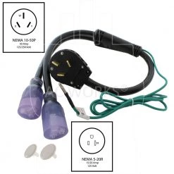 AC WORKS 50 Amp 125-Volt/250-Volt NEMA 10-50 3-Prong Old Style Range/Welder Plug to 2 NEMA 5-20 Household Connections 10 AC WORKS 50 Amp 125-Volt/250-Volt NEMA 10-50 3-Prong Old Style Range/Welder Plug to 2 NEMA 5-20 Household Connections -Extension Cords Sales Store ac works extension cord accessories 1050y520 036 c3 1000