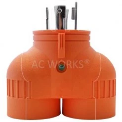 AC WORKS Adapter L14-30P 30 Amp 4-Prong Plug to Two 30 Amp L14-30R 4-Prong Connectors -Extension Cords Sales Store ac works extension cord accessories advl1430l1430 fa 1000