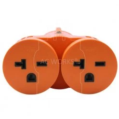 AC WORKS Adapter L6-30P 30 Amp 3-Prong Plug to Two 20 Amp 6-20R 3-Prong Connectors -Extension Cords Sales Store ac works extension cord accessories advl630620 1f 1000