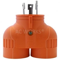 AC WORKS Adapter L6-30P 30 Amp 3-Prong Plug to Two 20 Amp 6-20R 3-Prong Connectors -Extension Cords Sales Store ac works extension cord accessories advl630620 fa 1000