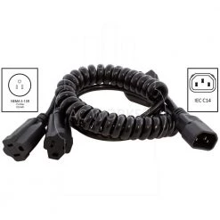 AC WORKS Up to 7 ft. 10 Amp 18/3 Medical Grade Y-Cable with 2 NEMA 5-15R Connectors -Extension Cords Sales Store ac works extension cord accessories cc14y515 c3 1000