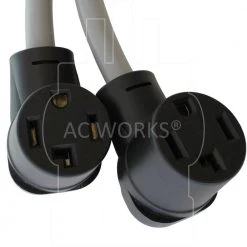 AC WORKS 30 Amp 125-Volt/250-Volt NEMA 14-30 4-Prong Dryer Plug to 2 NEMA 14-30 4-Prong Dryer Connections with Switch -Extension Cords Sales Store ac works extension cord accessories evy1430sw 036 44 1000