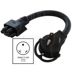 AC WORKS Gen 2 EV Charging NEMA TT-30 Adapter For Gen. II Tesla Mobile Connector -Extension Cords Sales Store ac works extension cord accessories g2evtt30 24ad c3 1000