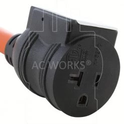 AC WORKS 1.5FT 10/3 STW Flexible Cord With 30A 4-Prong L14-30P Generator Locking Plug to Household Outlet with 20A Breaker -Extension Cords Sales Store ac works extension cord accessories l1430cb520 1f 1000