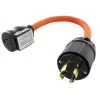 AC WORKS 1.5FT 10/3 STW Flexible Cord With 30A 4-Prong L14-30P Generator Locking Plug to Household Outlet with 20A Breaker -Extension Cords Sales Store ac works extension cord accessories l1430cb520 64 1000