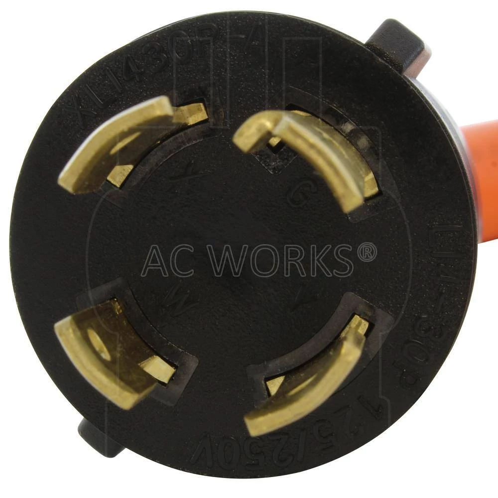 AC WORKS 1.5 ft. 30 Amp 4-Prong L14-30P Locking Plug to 6-15/20 Outlet with 20 Amp Breaker 5 AC WORKS 1.5 ft. 30 Amp 4-Prong L14-30P Locking Plug to 6-15/20 Outlet with 20 Amp Breaker - Image 3
