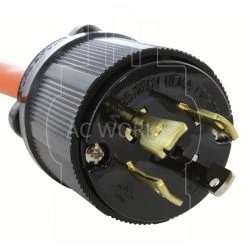 AC WORKS 1.5FT 10/3 STW Flexible Cord With L14-30P 30 Amp 4-Prong Locking Plug to (4) Household Outlets with 20A Breaker -Extension Cords Sales Store ac works extension cord accessories l1430cbf520 4f 1000