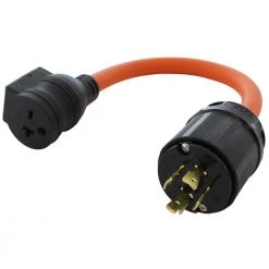 Extension Cords Sales Store 26 AC WORKS 1.5 ft. 20-Amp 3-Phase 250-Volt L15-20P Locking Plug to 6-15/20 Outlet with 20 Amp Breaker