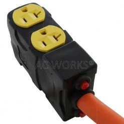 AC WORKS 1.5 FT. L21-30P 30 Amp 5-Prong Locking Plug to (4) household Outlets with 20 Amp Breakers -Extension Cords Sales Store ac works extension cord accessories l2130cbf520 44 1000