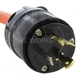 AC WORKS 1.5 ft. 20 Amp 3-Prong L5-20P Locking Plug to Household Outlet with 20 Amp Breaker -Extension Cords Sales Store ac works extension cord accessories l520cb520 4f 1000