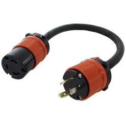 AC WORKS 1.5 ft. 20 Amp L5-20 Plug to L5-30R 30 Amp 125-Volt 3-Prong Connector
