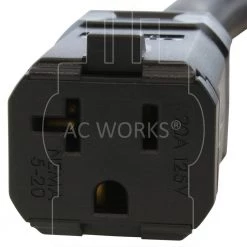 AC WORKS 1ft. SOOW 10/3 3-Prong NEMA L5-30P to 15 Amp/20 Amp Household Connector Adapter Cord -Extension Cords Sales Store ac works extension cord accessories l530520 012 1f 1000