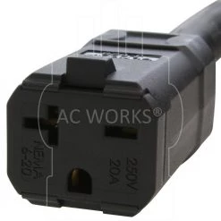 AC WORKS 1 ft. SOOW 12/3 3-Prong L6-20 Male Plug to 6-15/20R 15 Amp /20 Amp 250-Volt Connector -Extension Cords Sales Store ac works extension cord accessories l620620 012 1f 1000
