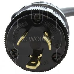 AC WORKS 1 ft. SOOW 12/3 3-Prong L6-20 Male Plug to 6-15/20R 15 Amp /20 Amp 250-Volt Connector -Extension Cords Sales Store ac works extension cord accessories l620620 012 4f 1000
