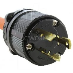 AC WORKS 1.5 ft. 20 Amp 3-Prong L6-20P Locking Plug to 6-15/20 Outlet with 20 Amp Breaker -Extension Cords Sales Store ac works extension cord accessories l620cb620 4f 1000
