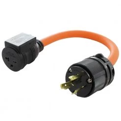 AC WORKS 1.5 ft. 20 Amp 3-Prong L6-20P Locking Plug to 6-15/20 Outlet with 20 Amp Breaker