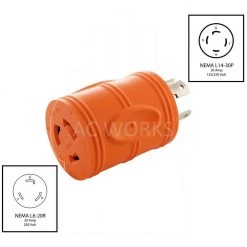 AC WORKS NEMA L6-20 Adapter Kit for 250-Volt Power Sources 12 AC WORKS NEMA L6-20 Adapter Kit for 250-Volt Power Sources -Extension Cords Sales Store ac works extension cord accessories l620kit 44 1000