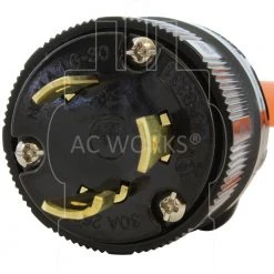 AC WORKS 1.5 ft. L6-30P 3-Prong 250-Volt Locking Plug to 6-30R 3-Prong 30 Amp 250-Volt HVAC Female Adapter -Extension Cords Sales Store ac works extension cord accessories l630630 018 4f 1000