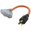 AC WORKS 1.5 ft. 30 Amp 250-Volt L6-30 Plug to (3) NEMA 6-15/20 Tri-Outlets with Power Indicator -Extension Cords Sales Store ac works extension cord accessories l630w620 018 64 1000