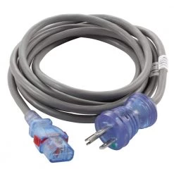 AC WORKS AC Connectors 10 ft. 18/3 10 Amp Medical Grade Power Cord with Locking IEC C13 and Power Indicator
