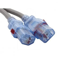 AC WORKS AC Connectors 13 Amp 10 ft. Medical Hospital Grade Y-Power Cord with (2) Locking IEC C13 -Extension Cords Sales Store ac works extension cord accessories md171 aly 1f 1000