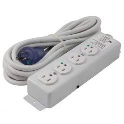 AC WORKS 15FT 15A 14/3 Medical/Hospital Grade Power Strip with 4 Outlets