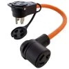 AC WORKS 1.5 ft. 50 Amp 14-50 Piggy-Back Plug with 10-30R Connector Adapter Cord -Extension Cords Sales Store ac works extension cord accessories pb14501030 64 1000