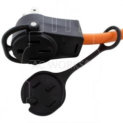 AC WORKS 1.5 ft. 50 Amp 14-50 Piggy-Back Plug with 10-30R Connector Adapter Cord -Extension Cords Sales Store ac works extension cord accessories pb14501030 fa 1000