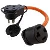 AC WORKS 1.5 ft. 50 Amp 14-50 Piggy-Back Plug with 14-30R Connector Adapter Cord -Extension Cords Sales Store ac works extension cord accessories pb14501430 64 1000