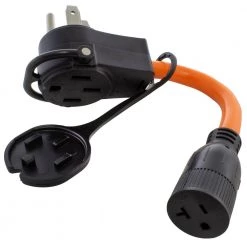Extension Cords Sales Store 42 AC WORKS 1 ft. 50 Amp 14-50 Piggy-Back Plug to Household 15/20 Amp Connector Adapter Cord