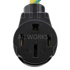 AC WORKS 1.5 ft. 3-Prong 50A Old Range/ Welder Outlet to NEMA 14-50R EV/ RV 50 Amp 125/250-Volt Connector -Extension Cords Sales Store ac works extension cord accessories rv10501450 018 1f 1000