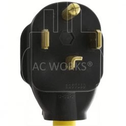 AC WORKS 1.5 ft. 14-30P 30 Amp 4-Prong Dryer Plug to 30 Amp RV 10/3 Extension Cord Adapter -Extension Cords Sales Store ac works extension cord accessories rv1430tt 018 4f 1000