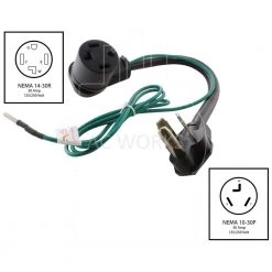 AC WORKS 1.5 ft. 3-Prong 30 Amp Dryer Plug to 4-Prong Dryer Female Connector Adapter -Extension Cords Sales Store ac works extension cord accessories s10301430 018 c3 1000