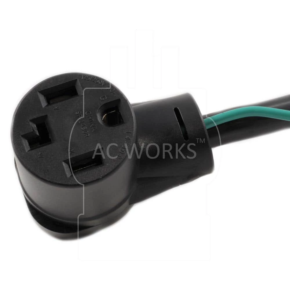 AC WORKS 3-Prong 50A Dryer/Range Plug to 4-Prong Dryer Female Connector Adapter 6 AC WORKS 3-Prong 50A Dryer/Range Plug to 4-Prong Dryer Female Connector Adapter - Image 4
