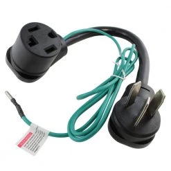 AC WORKS 3-Prong 50A Dryer/Range Plug to 4-Prong Dryer Female Connector Adapter