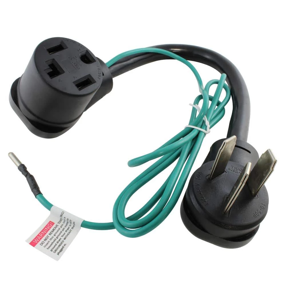 AC WORKS 3-Prong 50A Dryer/Range Plug to 4-Prong Dryer Female Connector Adapter 3 AC WORKS 3-Prong 50A Dryer/Range Plug to 4-Prong Dryer Female Connector Adapter