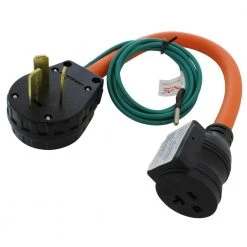 AC WORKS 1.5FT 50A 3-Prong 10-50P Dryer/Range/Welder Plug to Household Outlet with 20A Breaker