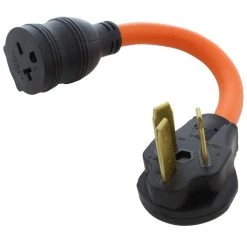 AC WORKS 1 ft. 50 Amp 3-Prong Welder/ Range/ Dryer Plug to 6-15/20 Outlet with 20 Amp Breaker