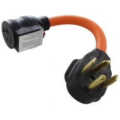 Extension Cords Sales Store 38 AC WORKS 1 ft. 30 Amp 4-Prong 14-30P Dryer Plug to 6-15/20 Outlet with 20 Amp Breaker