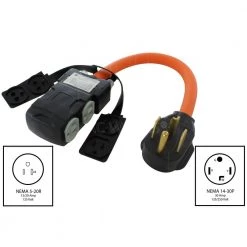 AC WORKS 1.5 ft. Adapter NEMA 14-30P 4-Prong Dryer Plug to (4) Household Outlets with 24 Amp Breaker -Extension Cords Sales Store ac works extension cord accessories s1430cbf520 c3 1000