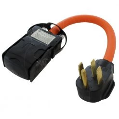 AC WORKS 1.5 ft. Adapter NEMA 14-50P RV/Range/Generator Plug to (4) Household Outlets with 20 Amp Breaker -Extension Cords Sales Store ac works extension cord accessories s1450cbf520 4f 1000