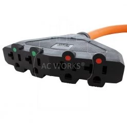AC WORKS 1.5 ft. 4-Outlet NEMA 14-50P RV/Range/Geneator Plug to (4) NEMA 5-15/20R 20 Amp Household Female Connectors Adapter Cord -Extension Cords Sales Store ac works extension cord accessories s1450f520 018 1f 1000