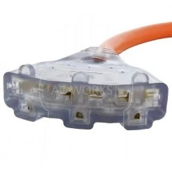 AC WORKS 1.5 ft. 50 Amp 4-Prong RV/ Range 14-50P Plug to (3) NEMA 6-15/20 Tri-Outlet with Power Indicator -Extension Cords Sales Store ac works extension cord accessories s1450w620 018 1f 1000