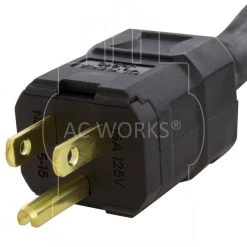 AC WORKS 1 ft. 15 Amp Household Plug NEMA 5-15P to 4-Prong 20 Amp L14-20R ( 2 Hots Bridged) Adapter Cord -Extension Cords Sales Store ac works extension cord accessories s515l1420 012 4f 1000