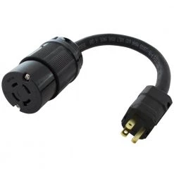 Extension Cords Sales Store 28 AC WORKS 1 ft. 15 Amp Household Plug NEMA 5-15P to 4-Prong 20 Amp L14-20R ( 2 Hots Bridged) Adapter Cord