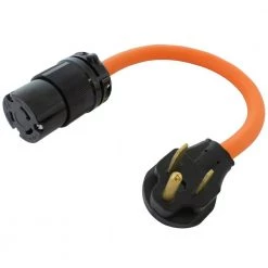 AC WORKS 1.5 ft. NEMA 6-50P 50 Amp Welder Plug to L6-30R 30 Amp 250-Volt Locking Outlet