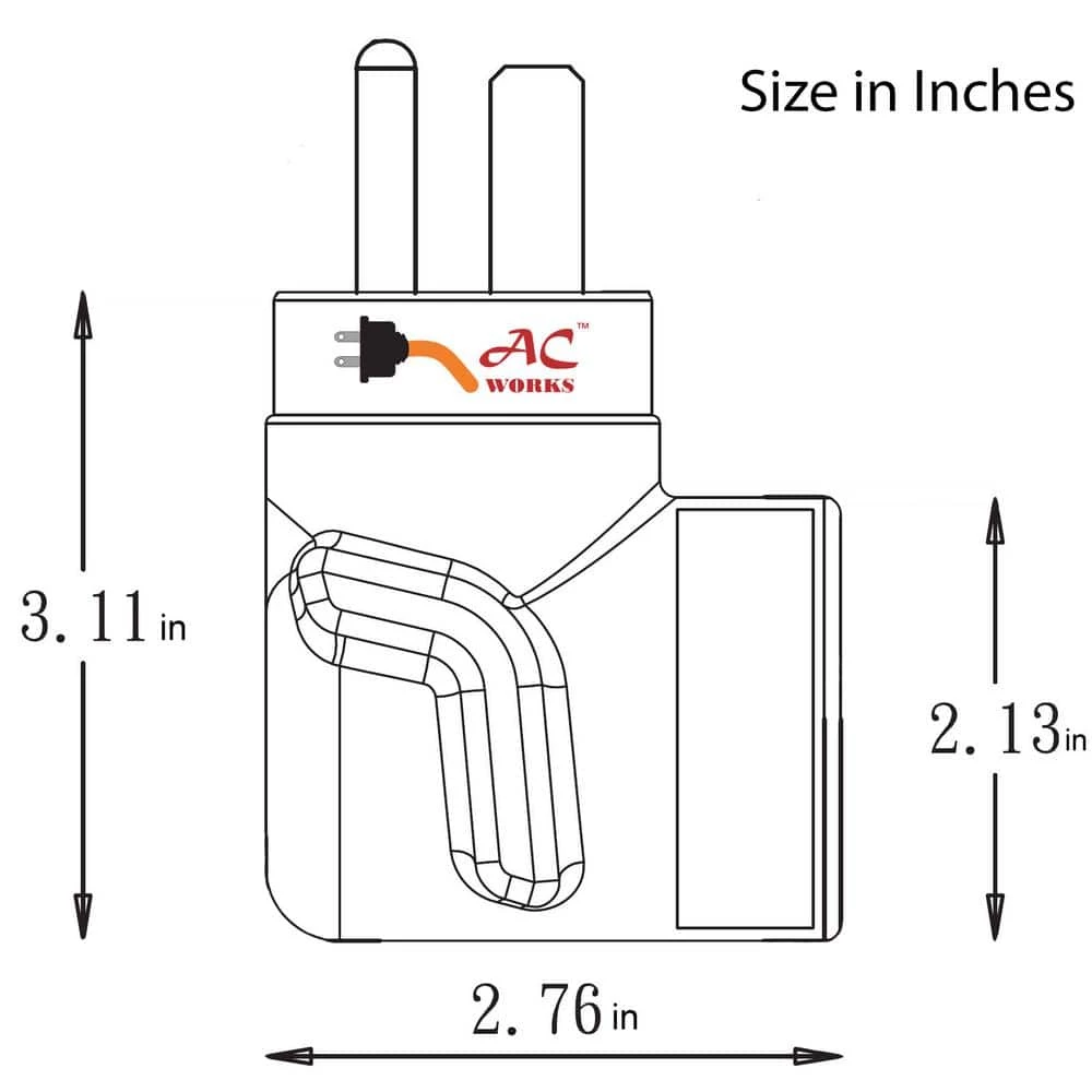AC WORKS 6-50P Welder Plug to 10-50R 3-Prong 50 Amp 125/250-Volt Older Dryer/Range Adapter 7 AC WORKS 6-50P Welder Plug to 10-50R 3-Prong 50 Amp 125/250-Volt Older Dryer/Range Adapter - Image 5