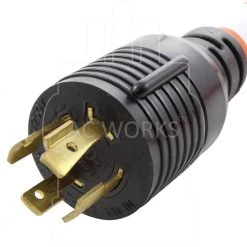 AC WORKS AC Connectors 1.5 ft. L14-20P 20 Amp 4-Prong Generator Locking Plug to 6-50 Welder Adapter -Extension Cords Sales Store ac works extension cord accessories wdl1420650 018 4f 1000