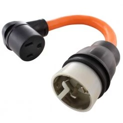 AC WORKS 1.5 ft. 50 Amp 125/250-Volt SS2-50P/CS6365 Locking Plug to 6-50R Welder Adapter Cord